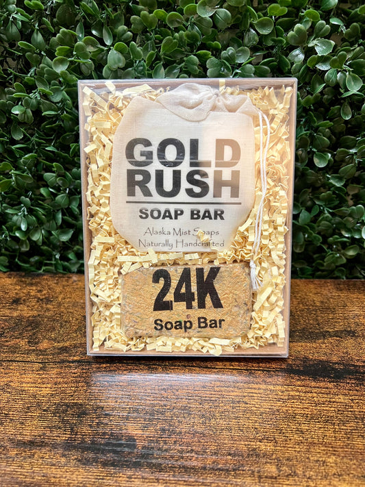 24 K Gold Rush Soap Bar & Soap Bag Gift Set
