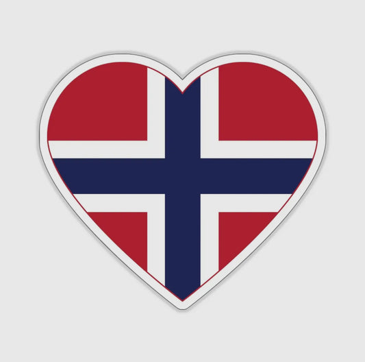 Norwegian Flag Heart Sticker