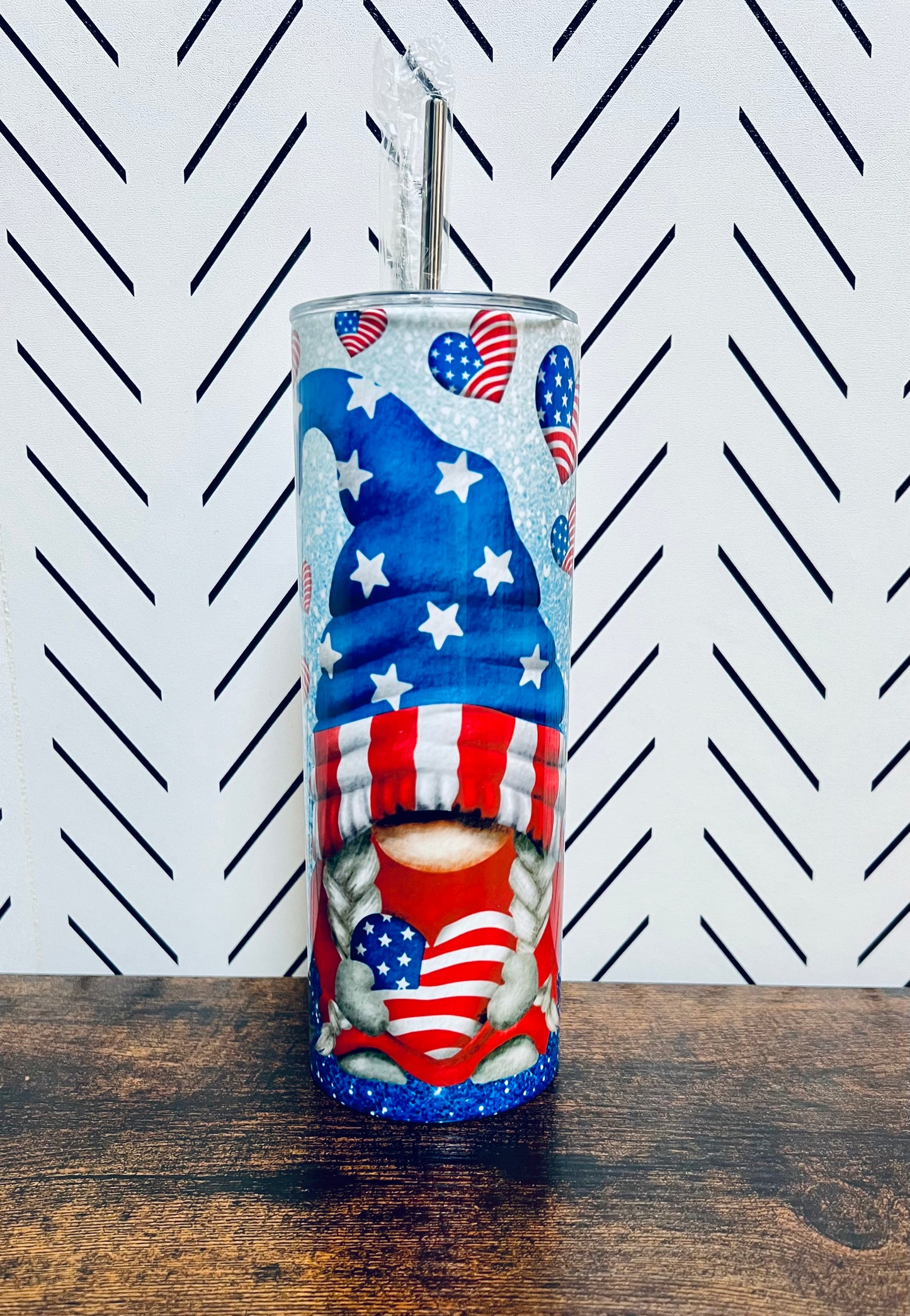 Red, White & Blue Gnome Tumbler