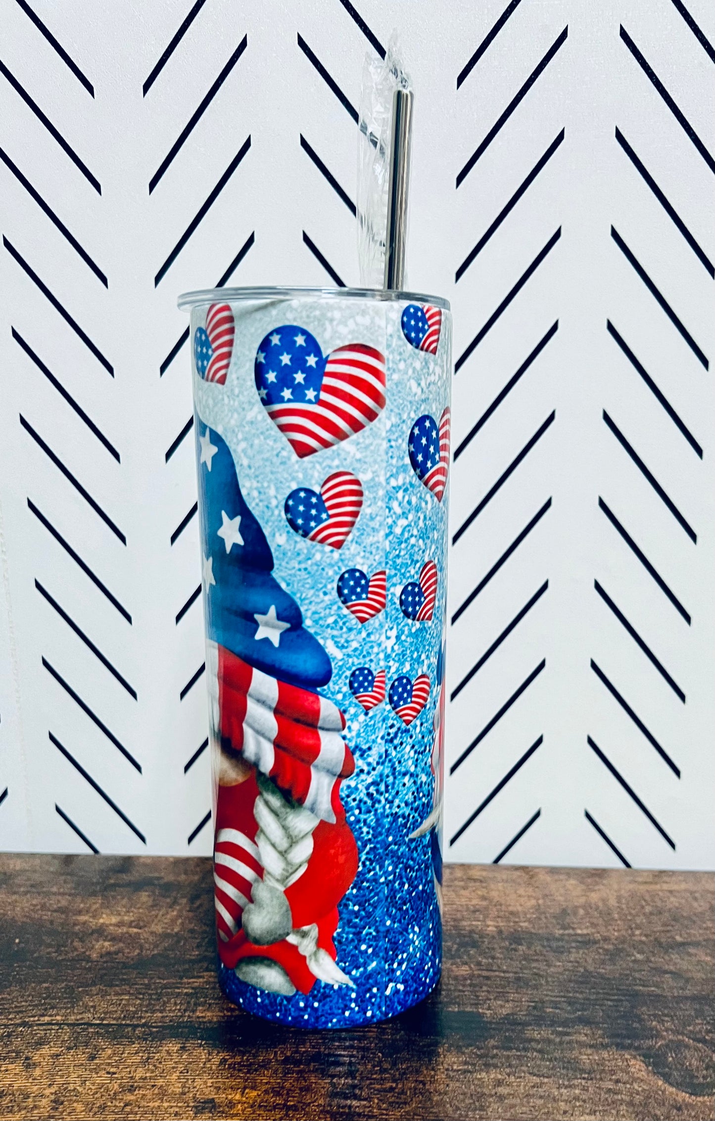 Red, White & Blue Gnome Tumbler