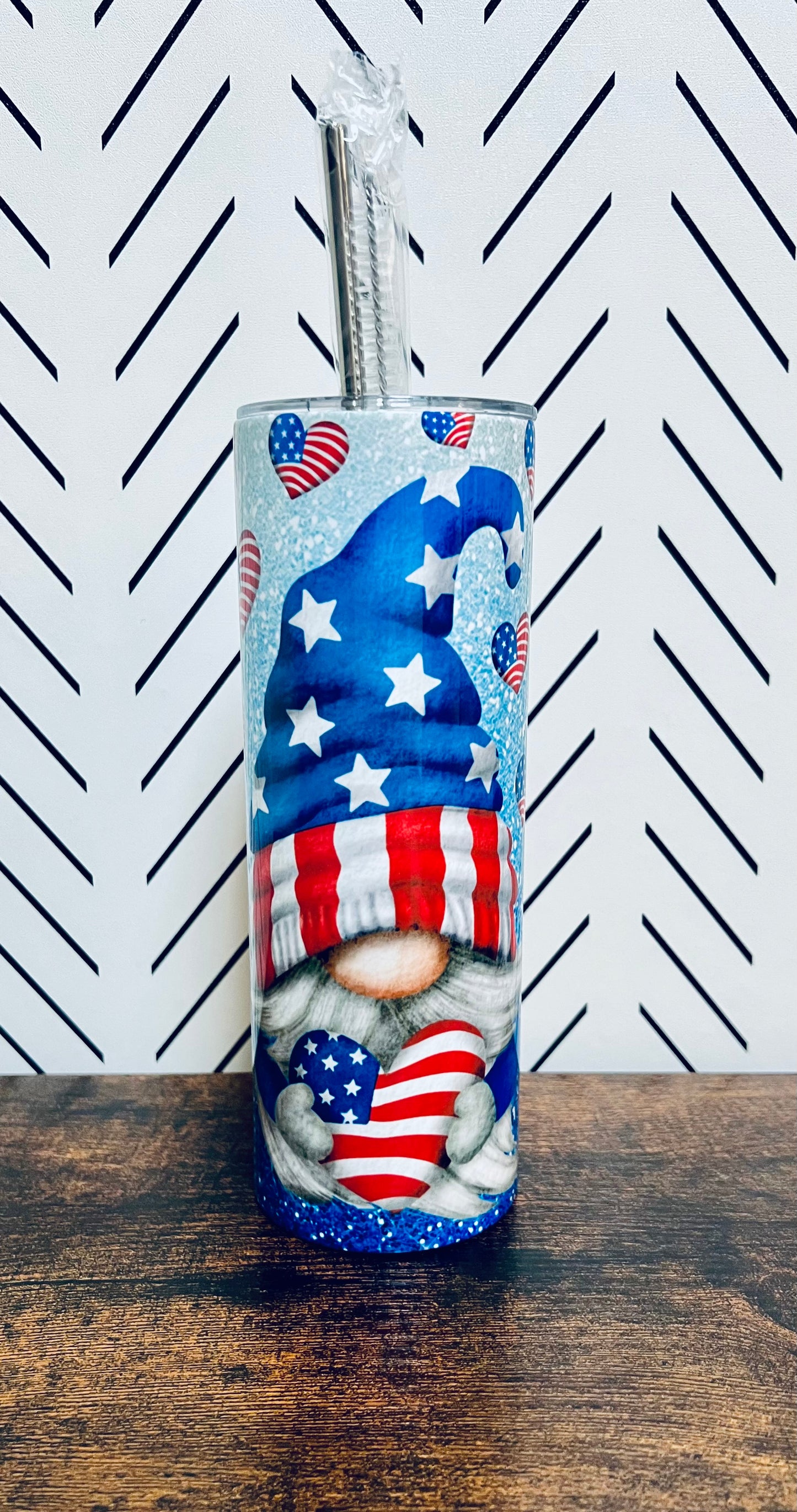 Red, White & Blue Gnome Tumbler