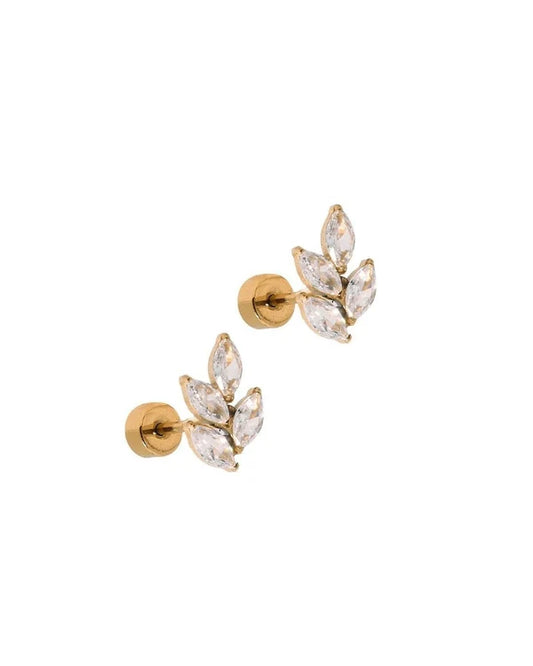 Laurel Gold Screwback Stud Earrings