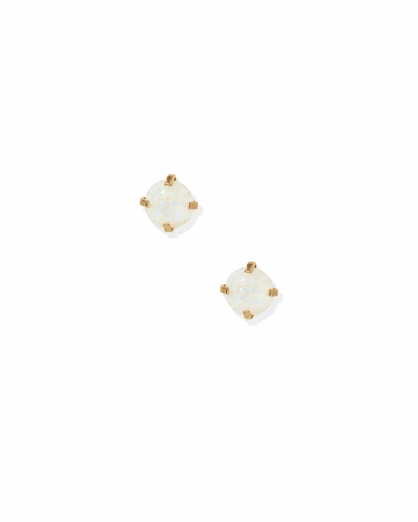 Venus Opal White Screwback Stud Earrings