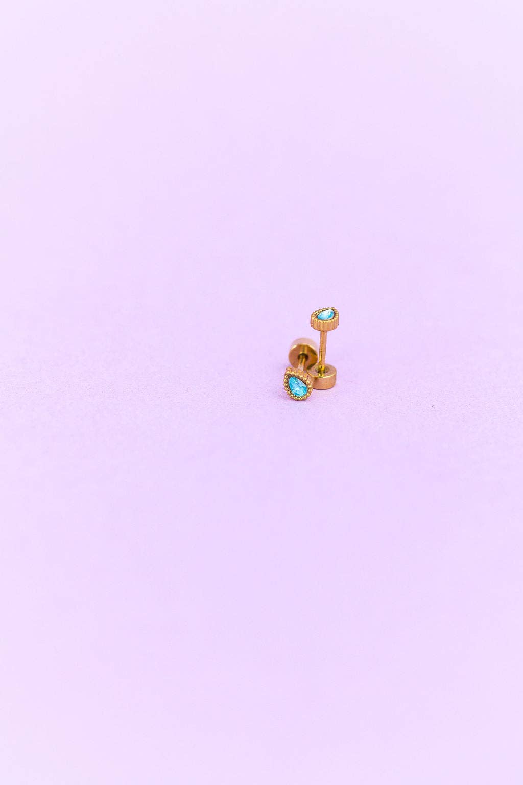 Teardrop Gemstone Stud Earrings