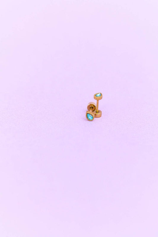 Teardrop Gemstone Stud Earrings
