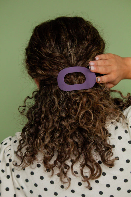 Circle Cutout Flat Claw Clip: Eggplant