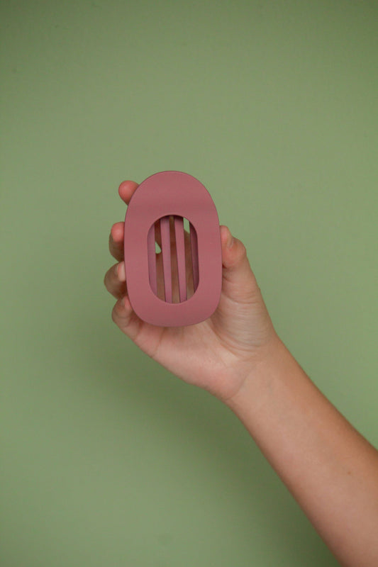 Circle Cutout Flat Claw Clip: Mauve
