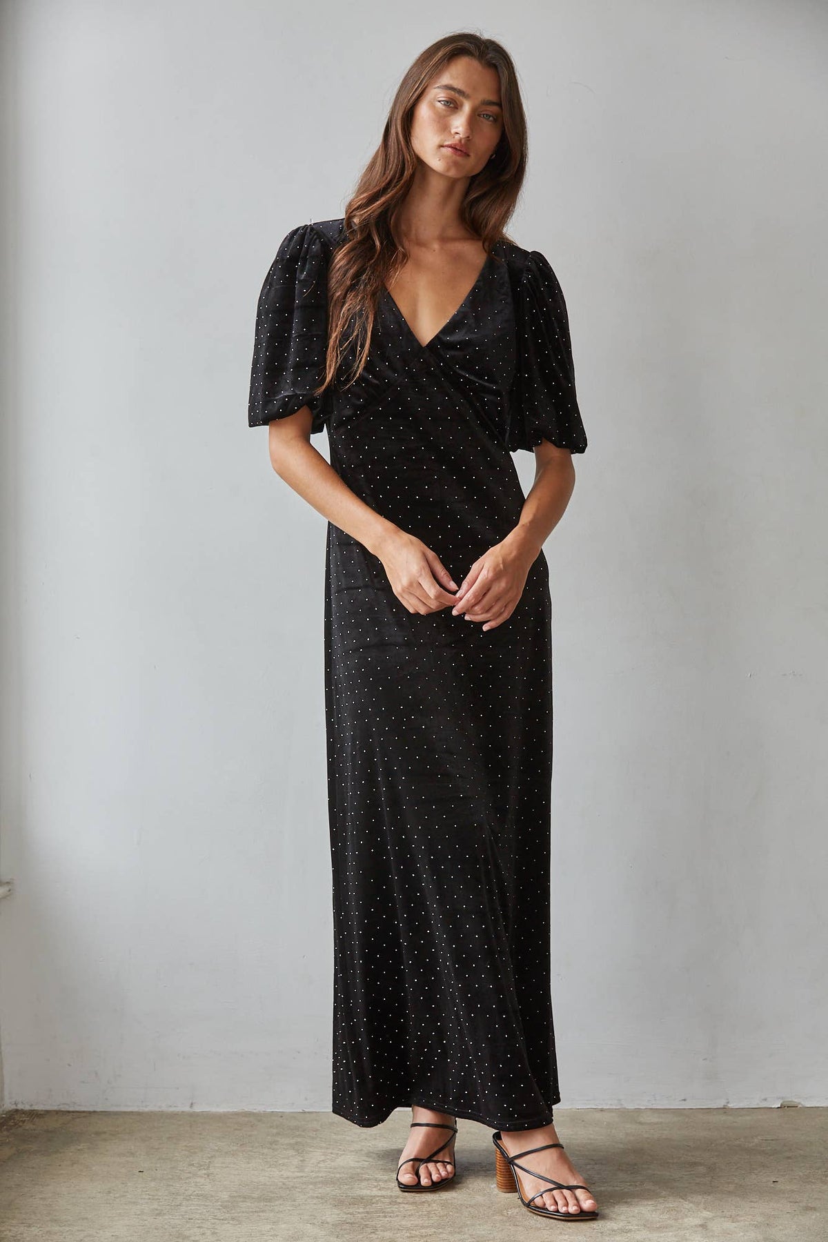 The Midnight Sparkle Velvet Midi Dress