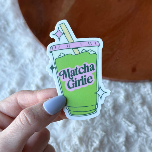 Iced Matcha Latte Girlie Sticker