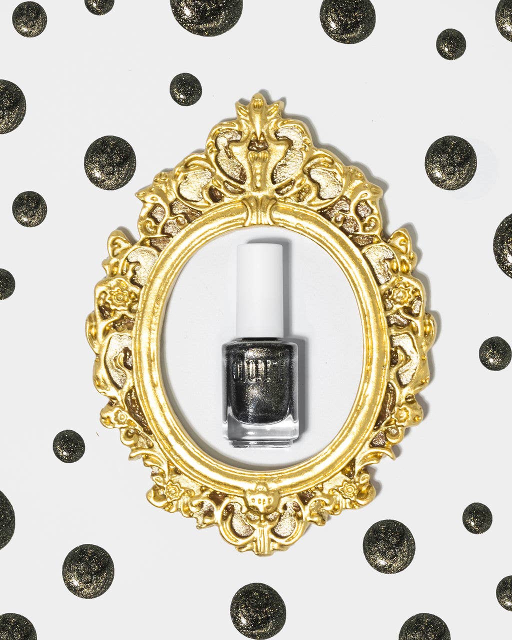 715 Jubilee, Black with Gold Shimmer Nail Polish