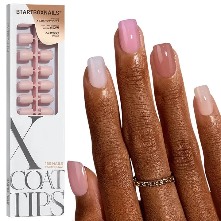 BTArtboxnails Xcoattips Press - On Nails - Bare Series - Square