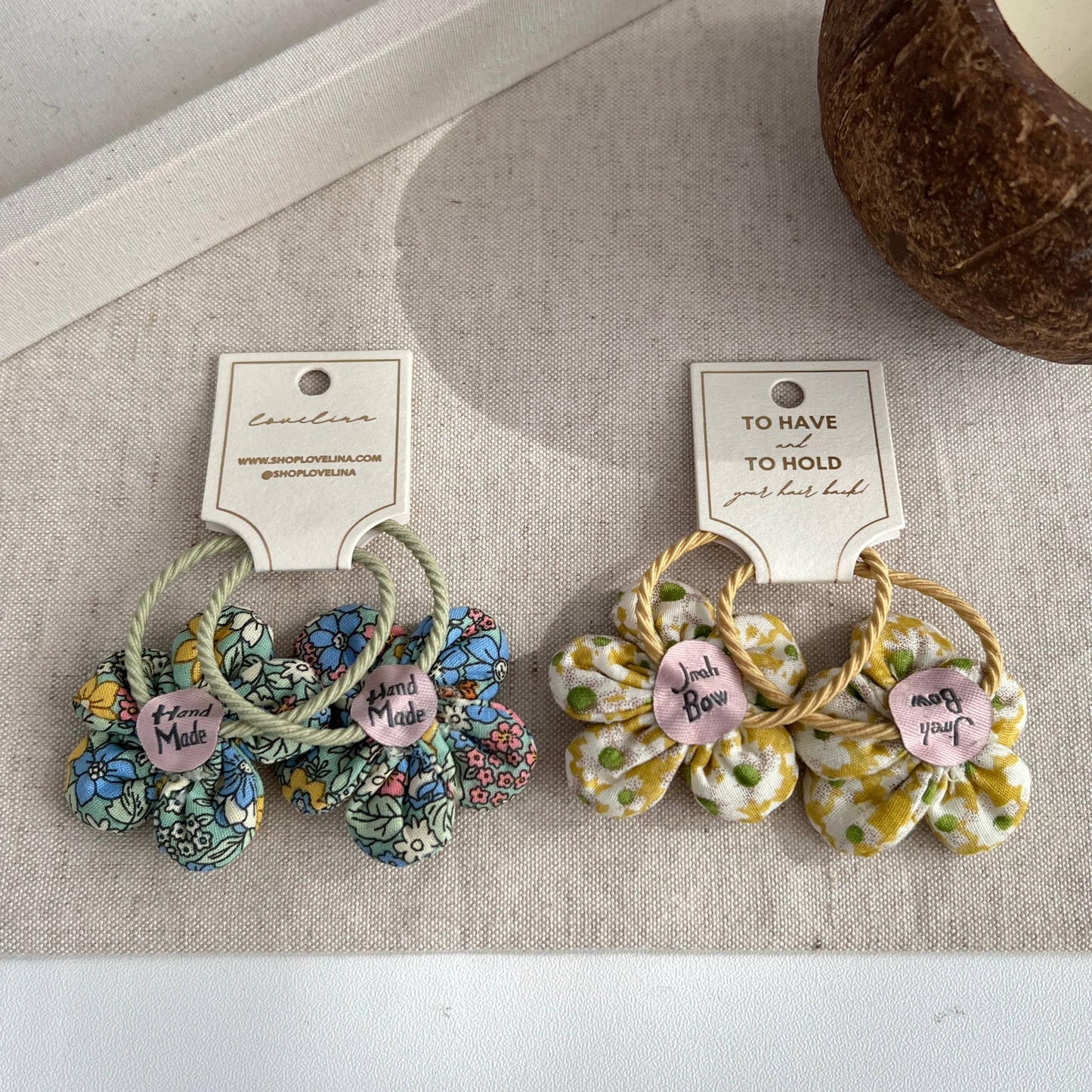 Kids Gingham Flower Hair Ties