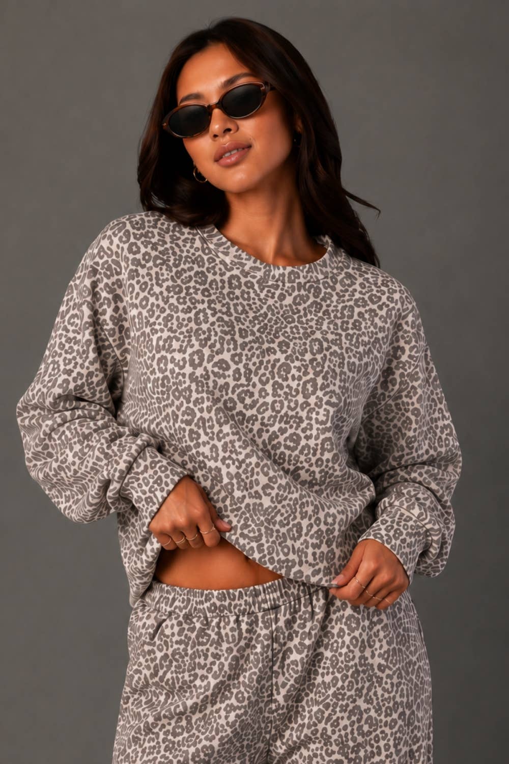 Cream & Brown Leopard Sweatshirt