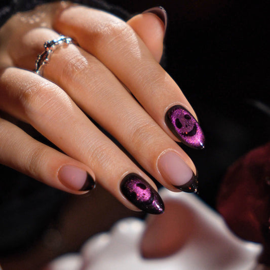Gothic 3D Cat Eye Nails: Pumpkin Spell