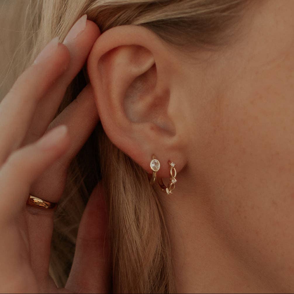 Isla Lace Hoops: Gold