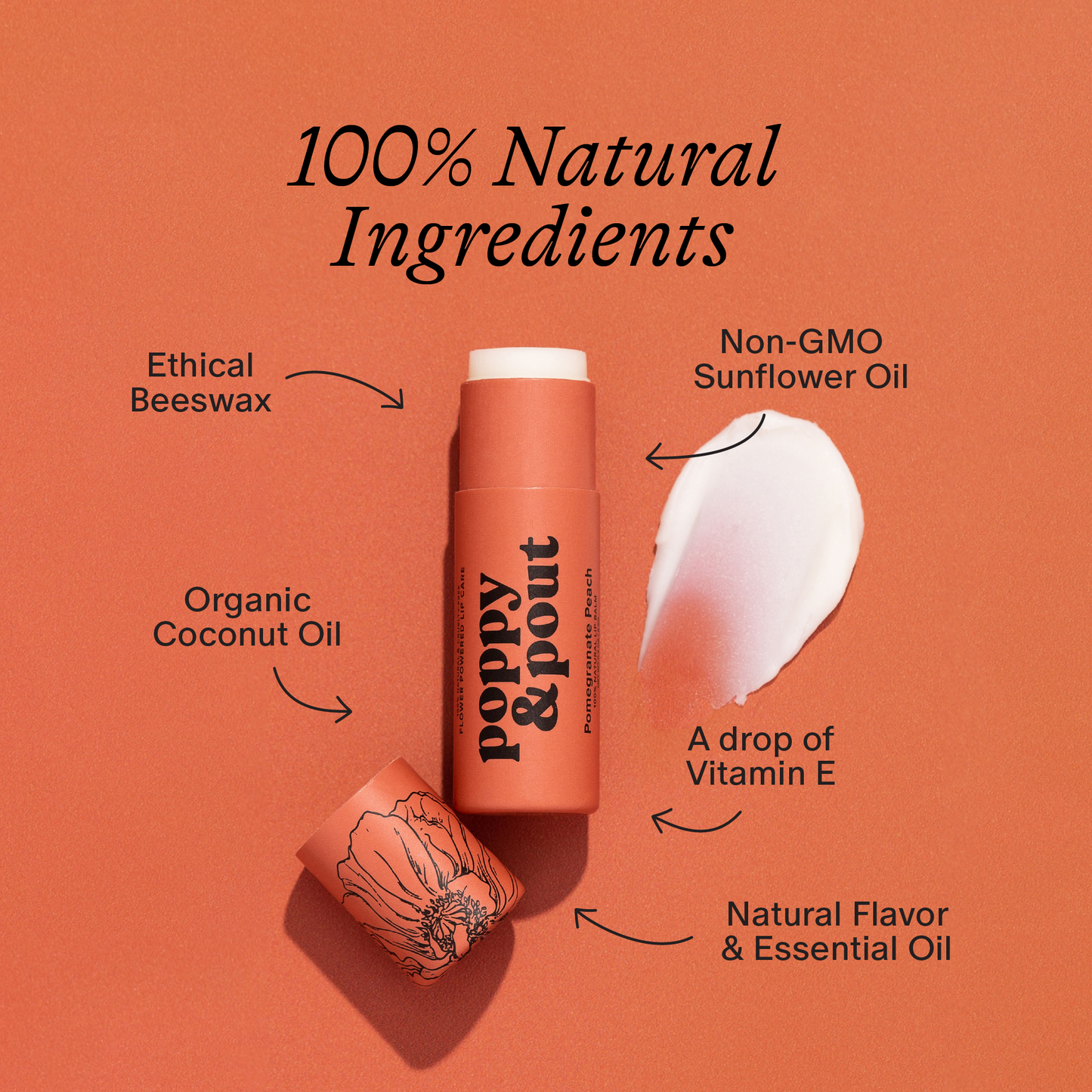 Lip Balm, Pomegranate Peach