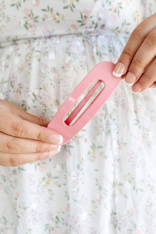 Glossy Flat Claw Clip: Glossy Rose Pink