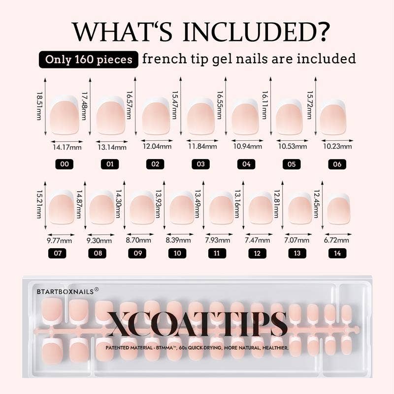 XCOATTIPS® French - Extra Short Square: Pink / XS