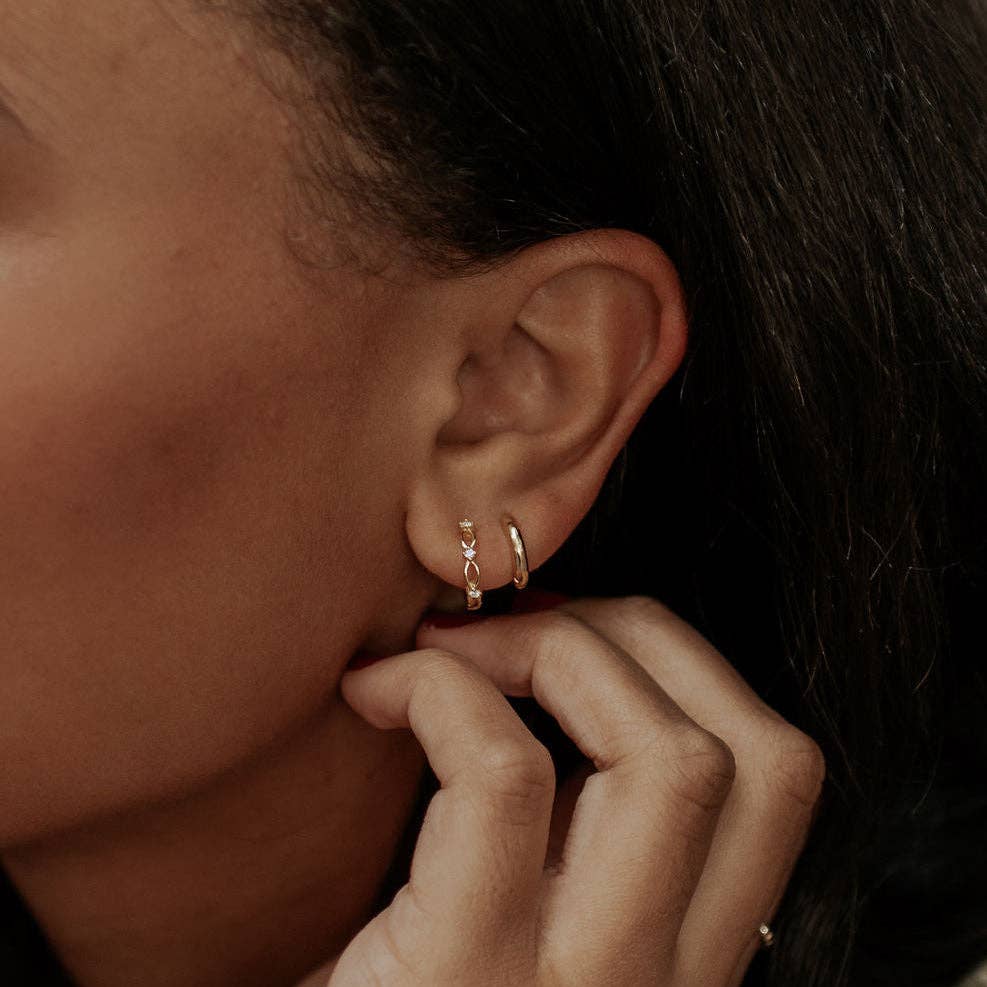 Isla Lace Hoops: Gold