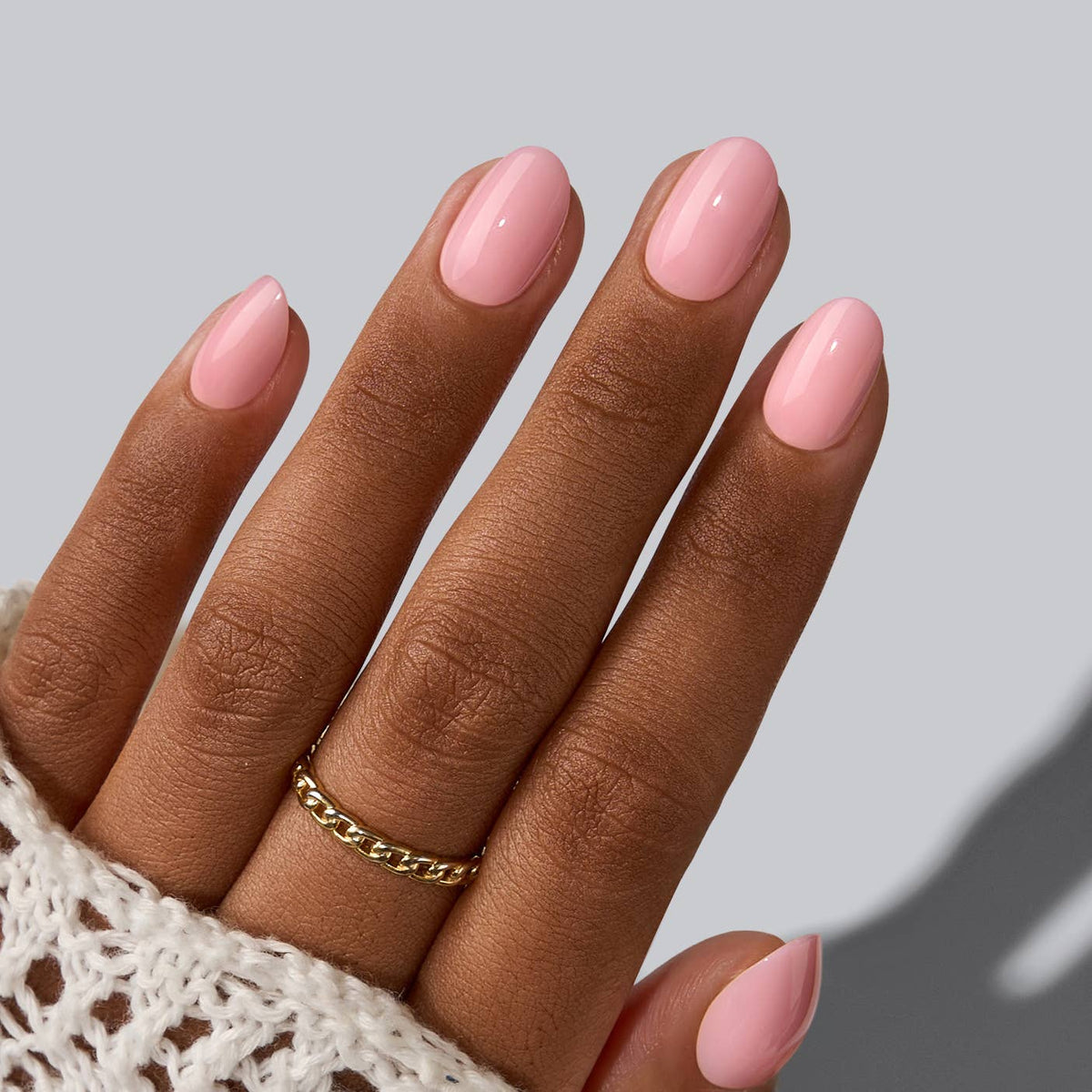 Nude Pink Extra Short Almond Nails - Quiet Poise