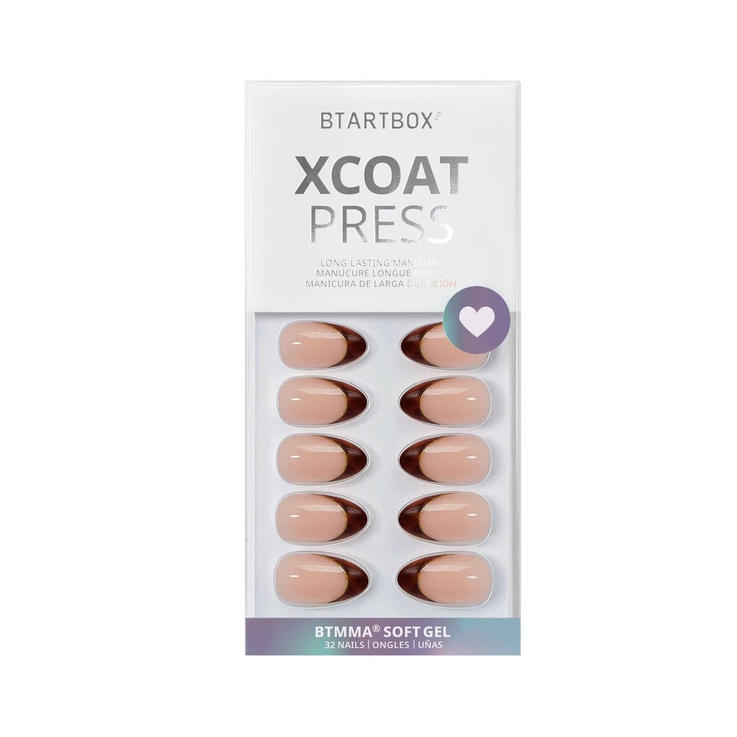 French Tip Press On Nails Bulk - Almond Brown Tortoise Shell