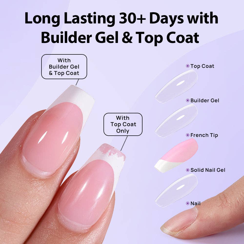 XCOATTIPS French Protecting Duo - Builder Gel + Top Coat Set