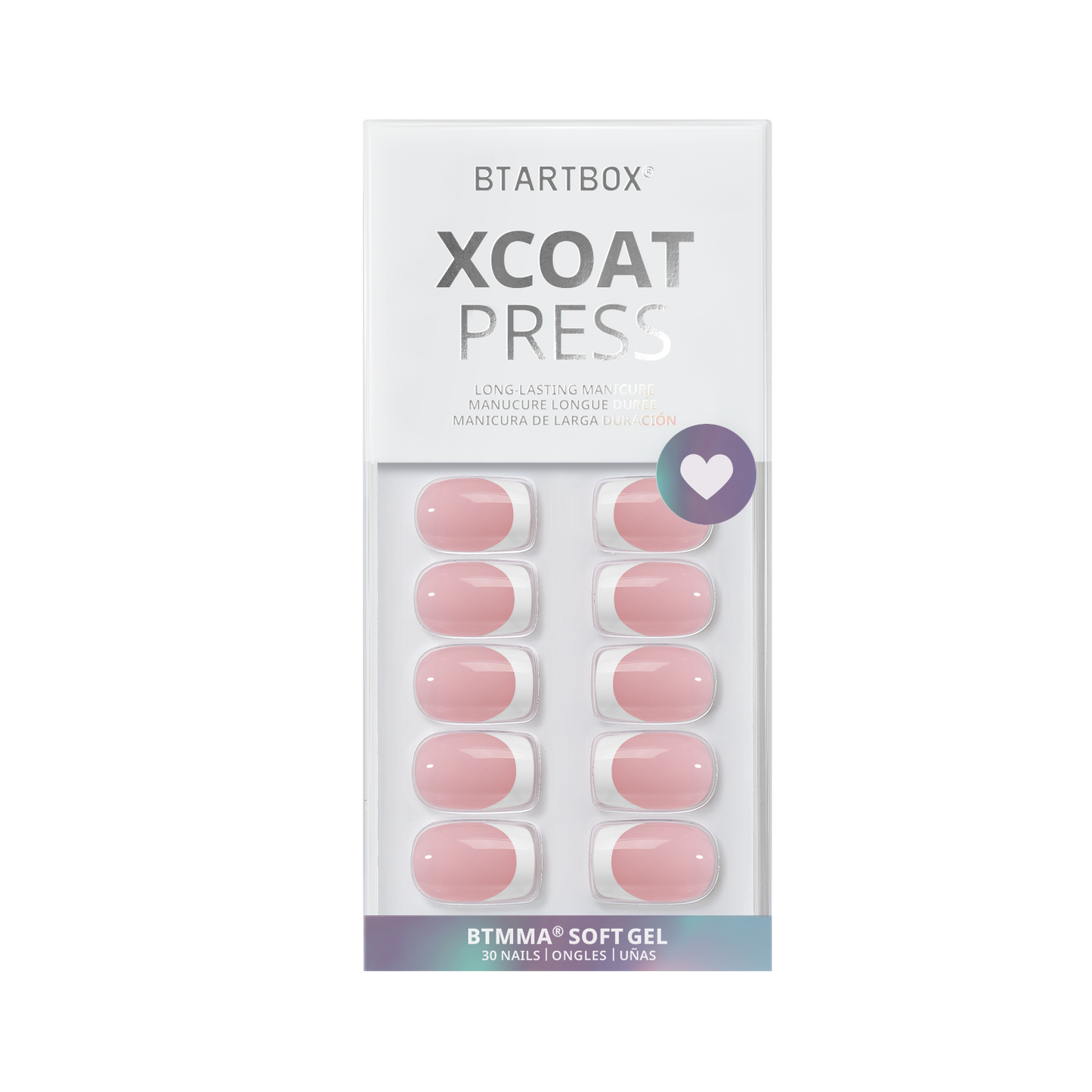 Square French Tip Press On Nails- Extra Short Gel Fake Nails
