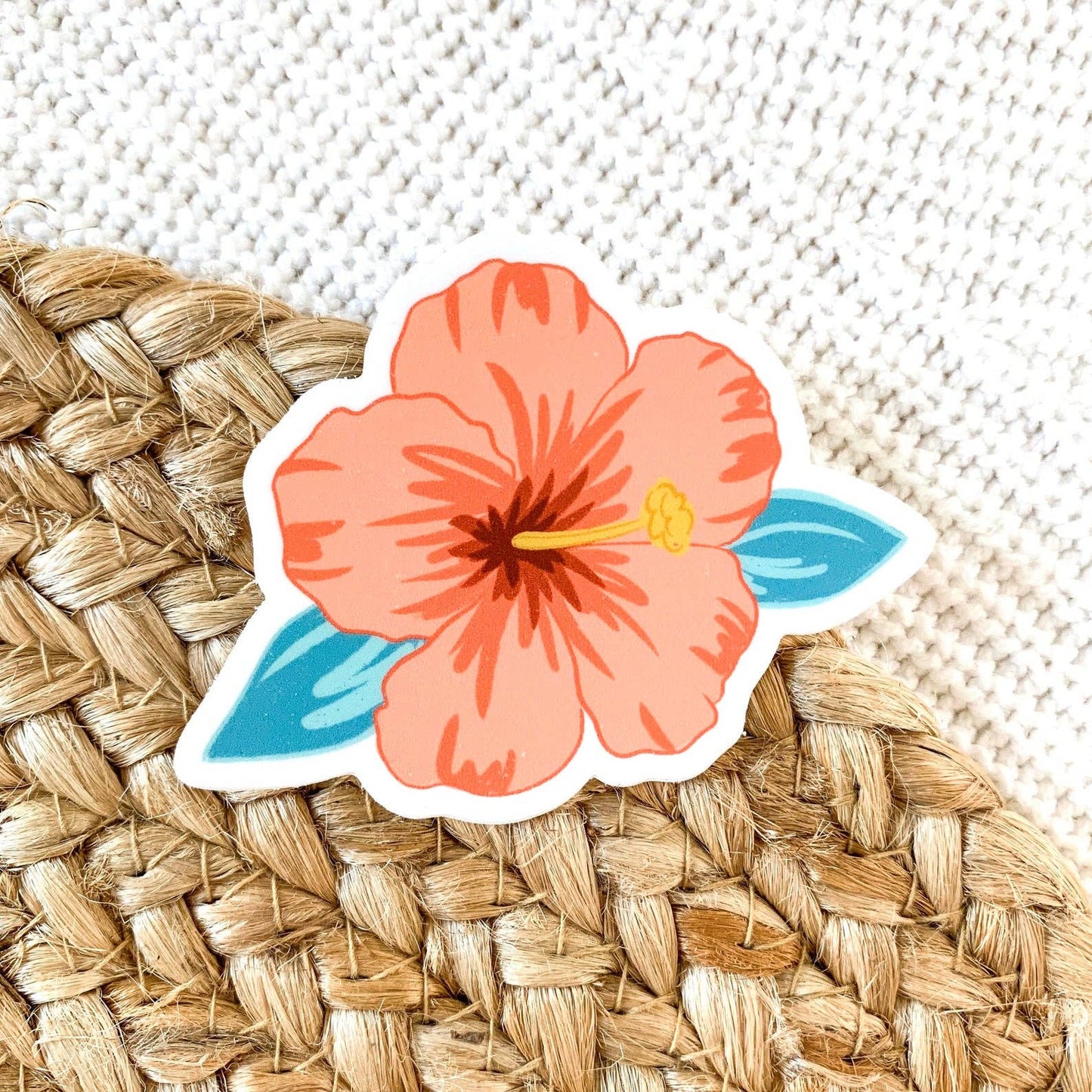 Hibiscus Flower Sticker, Tropical Island Sticker