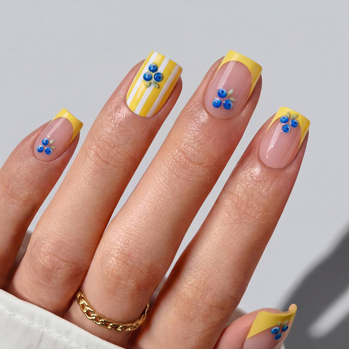Yellow French Press On Nails