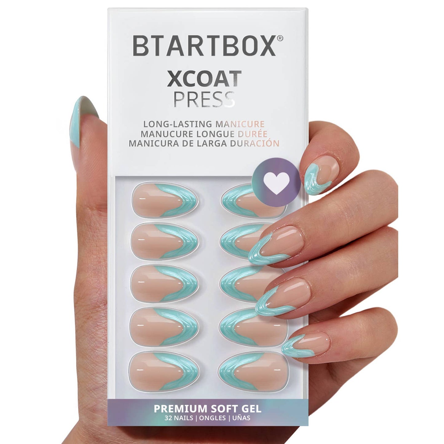 Summer Beach Blue Fake Nails-3D Starfish: Tide Play Pedi