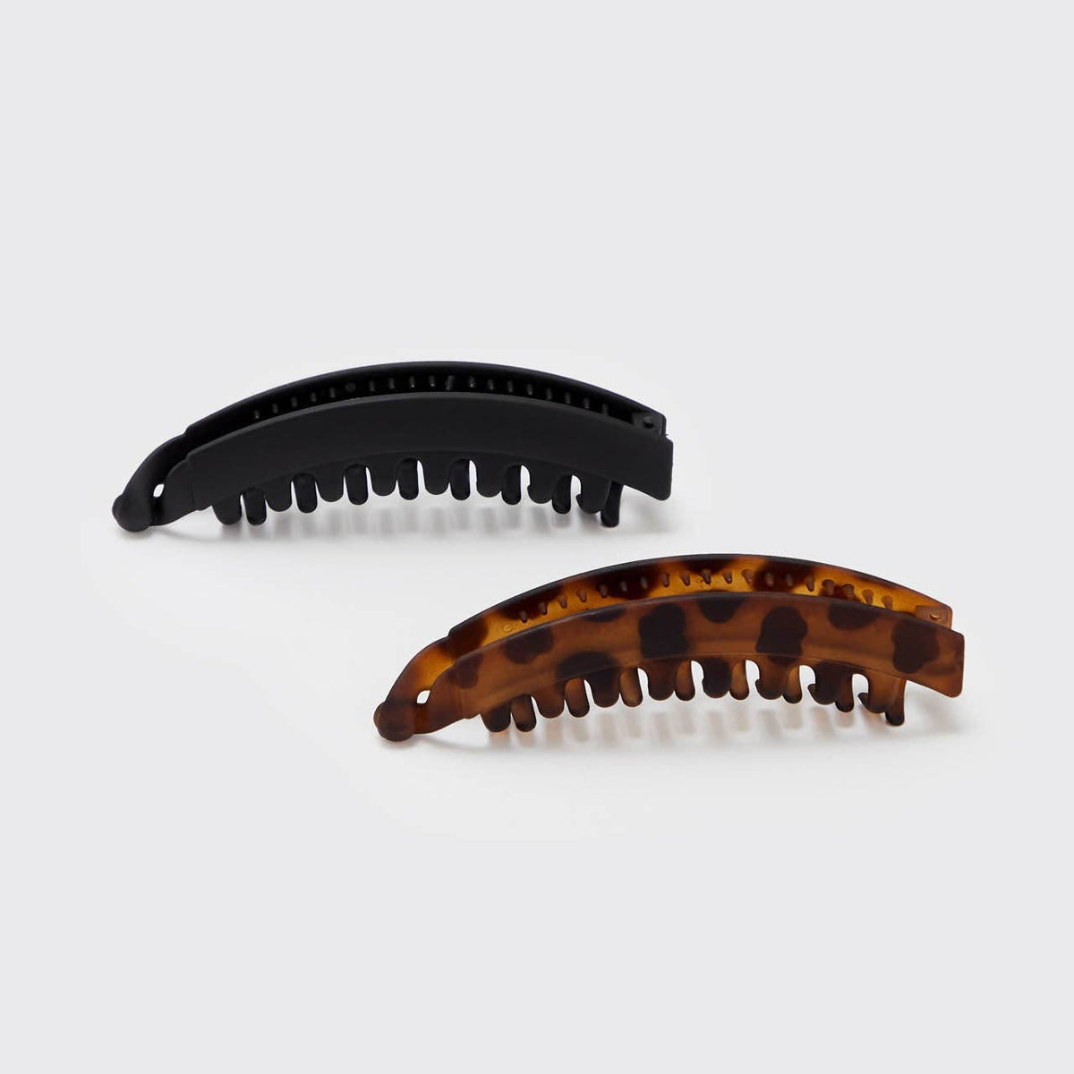 Banana Clip 2pc- Black & Tort