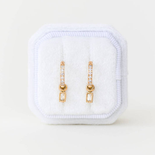 Emerald Gemstone Huggie Charms