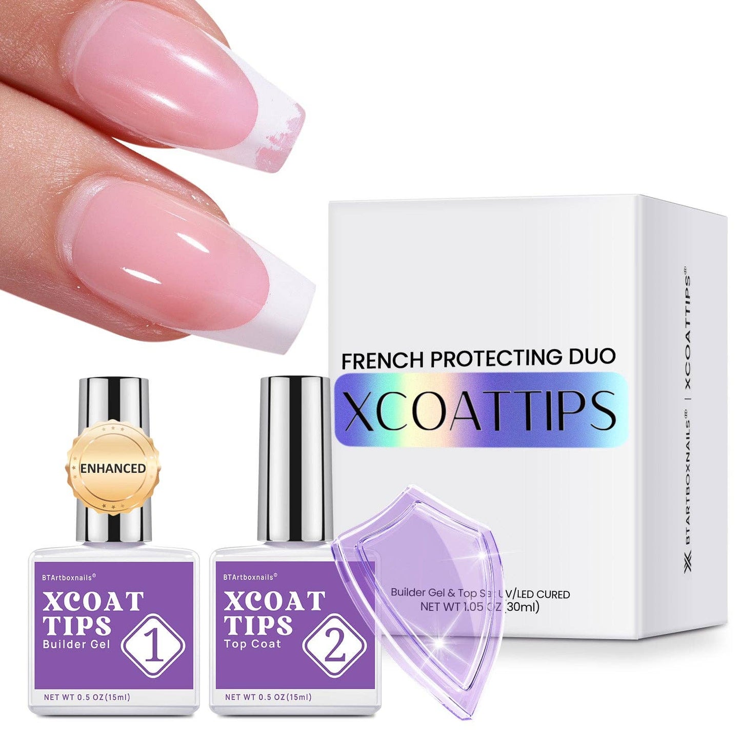XCOATTIPS French Protecting Duo - Builder Gel + Top Coat Set