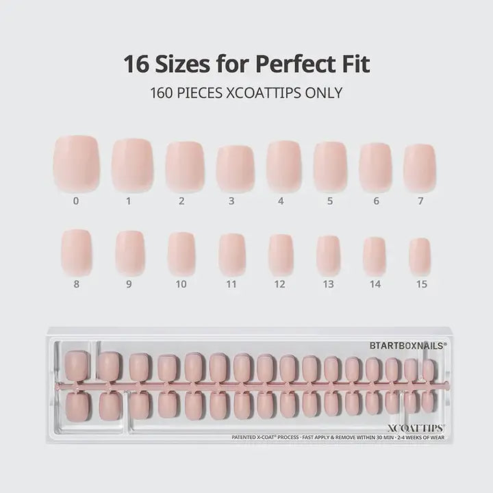 BTArtboxnails Xcoattips Press - On Nails - Bare Series - Square