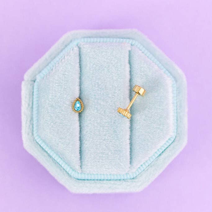 Teardrop Gemstone Stud Earrings