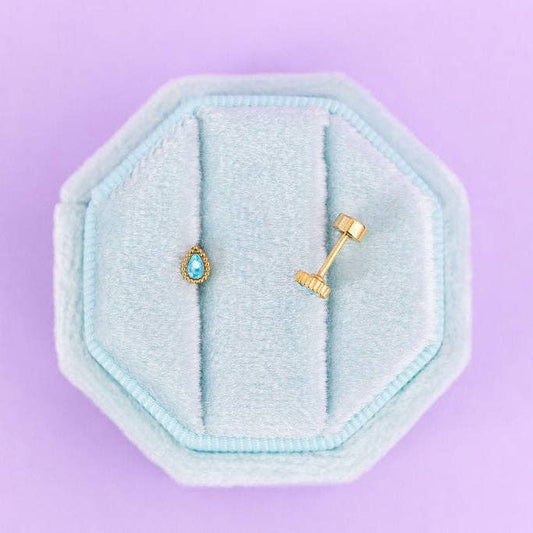 Teardrop Gemstone Stud Earrings