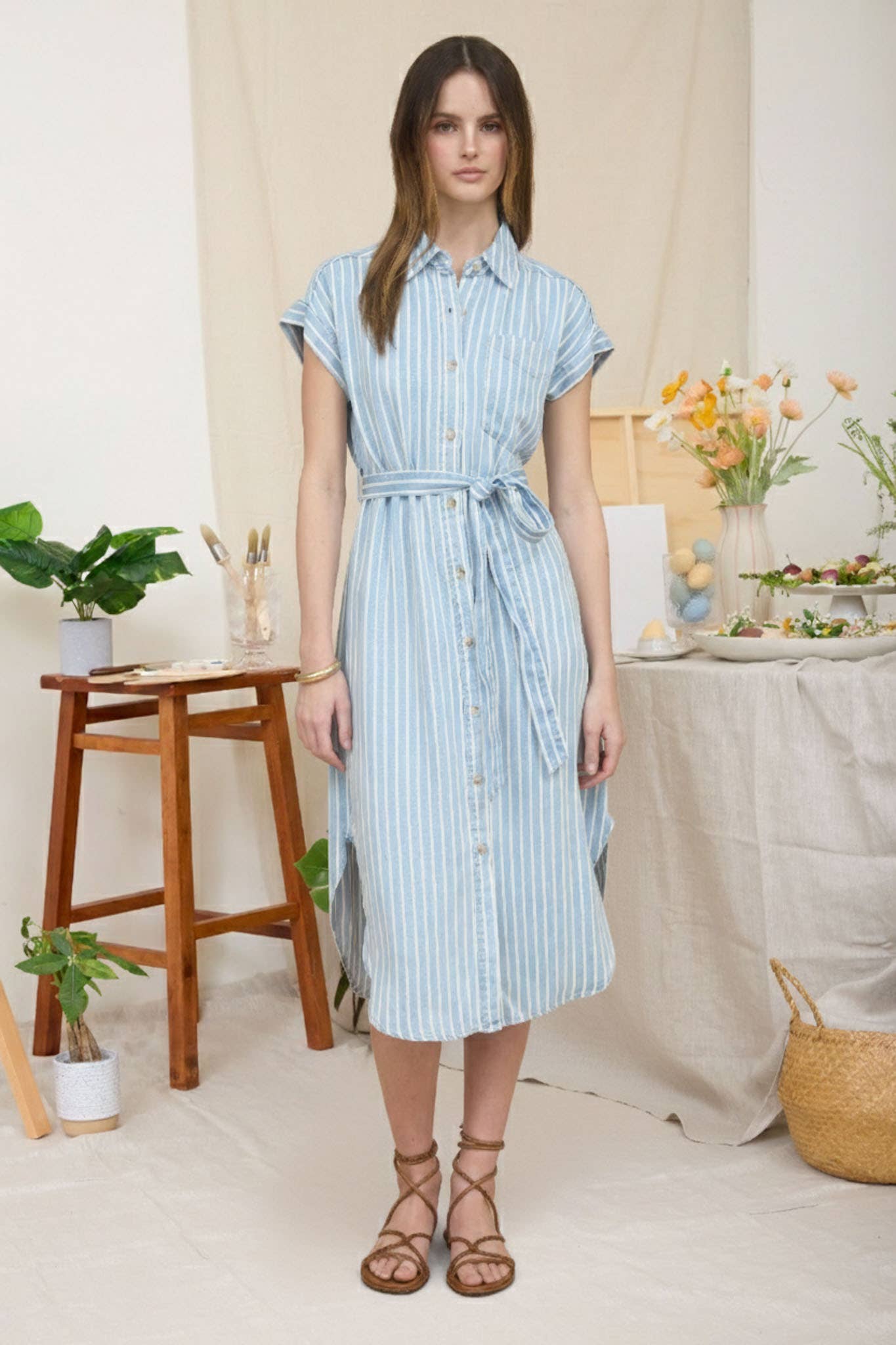 Seaside Stripe Midi Dress