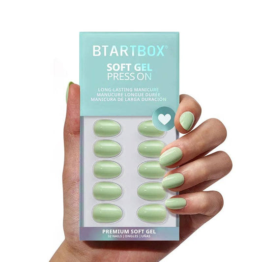 Green Extra Short Almond Nails