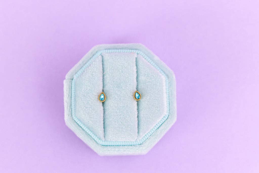 Teardrop Gemstone Stud Earrings