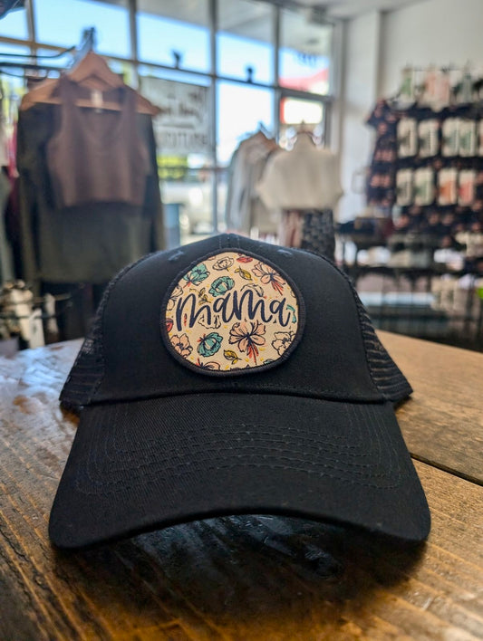 MAMA Floral Baseball Hat