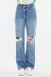 High Rise 90’s Criss Cross Straight Jeans – Medium Wash