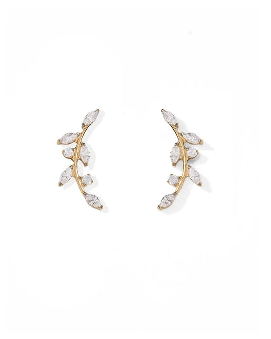 Chloe Climber Gold Screwback Stud Earrings