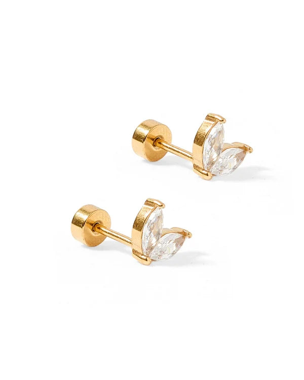 Nova Screwback Stud Earrings- Gold