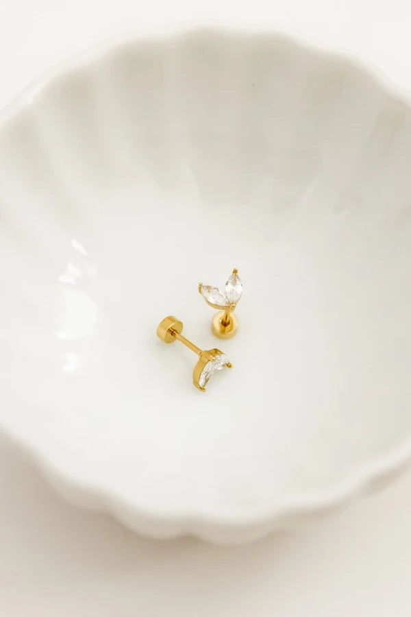 Nova Screwback Stud Earrings- Gold