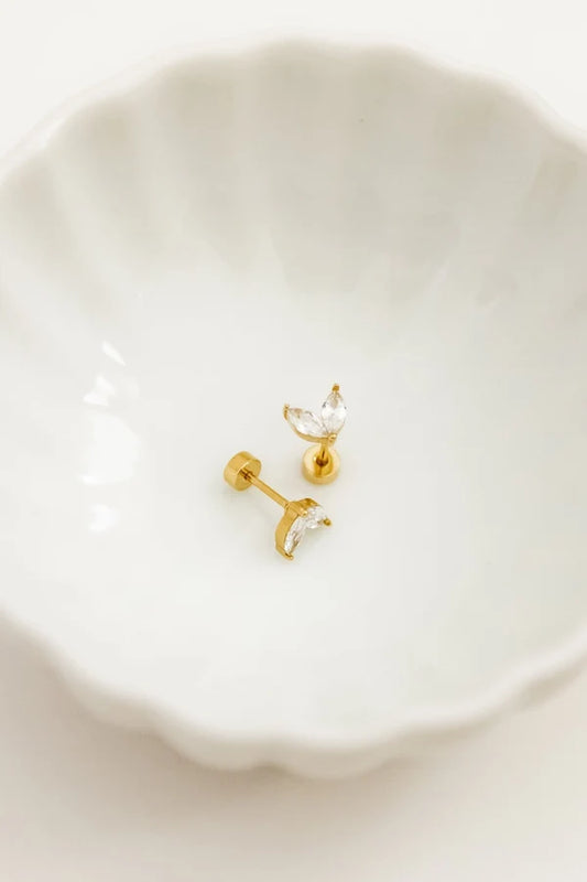 Nova Screwback Stud Earrings- Gold