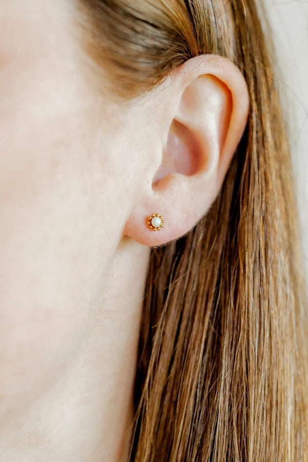 Serena Opal Screwback Stud Earrings