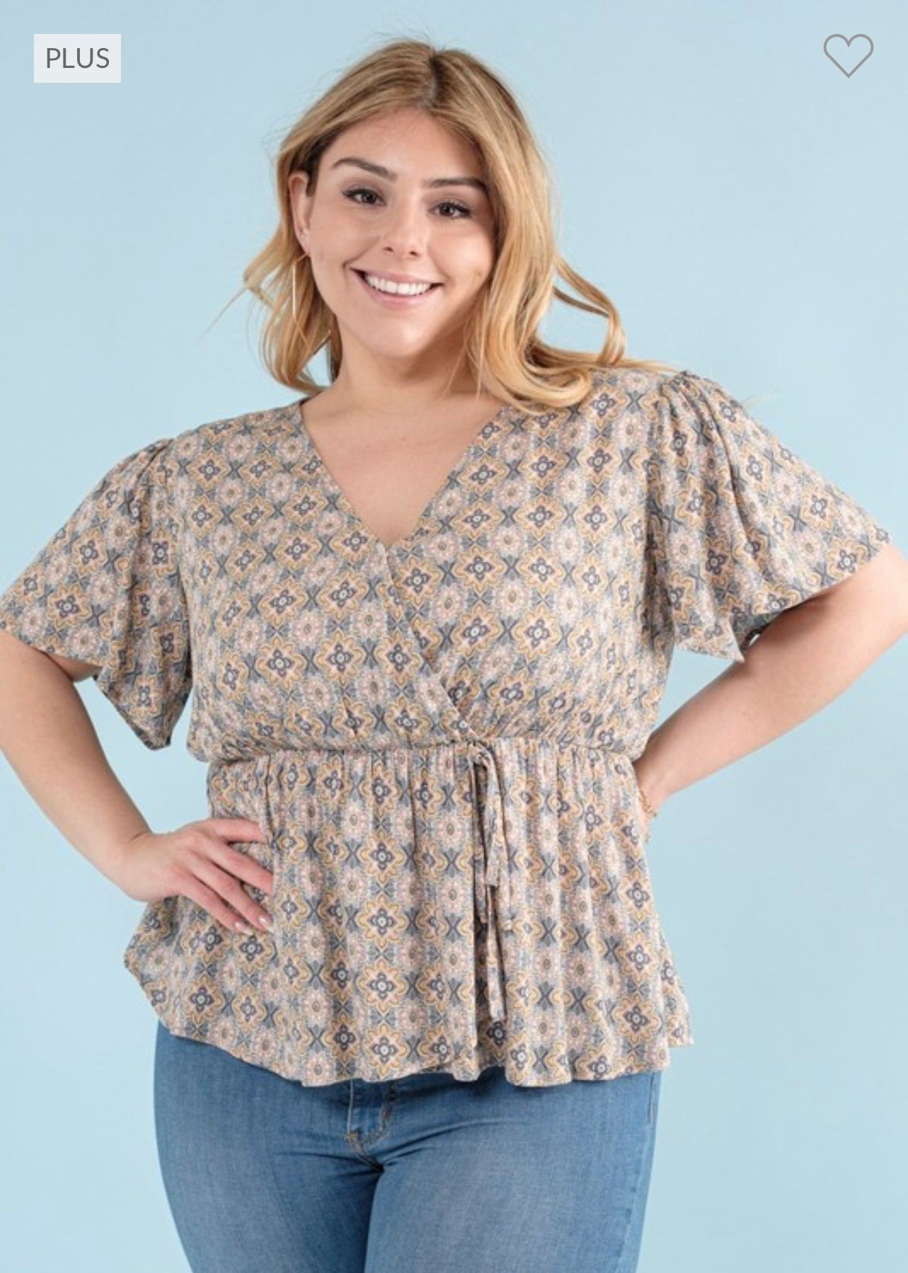 Grey Surplice Top